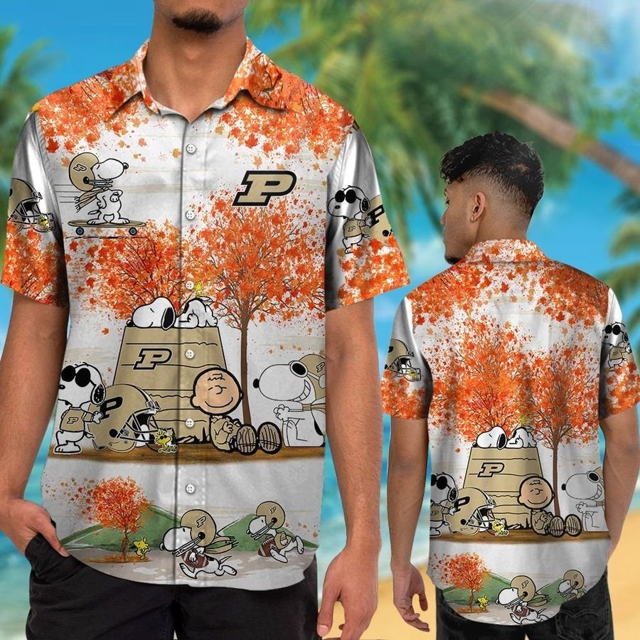 Purdue Boilermakers Snoopy Autumn Hawaiian Shirt, Shorts