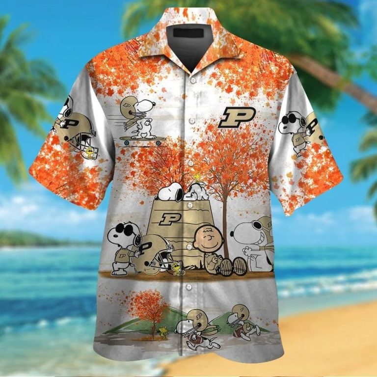 Purdue Boilermakers Snoopy Autumn Hawaiian Shirt, Shorts1