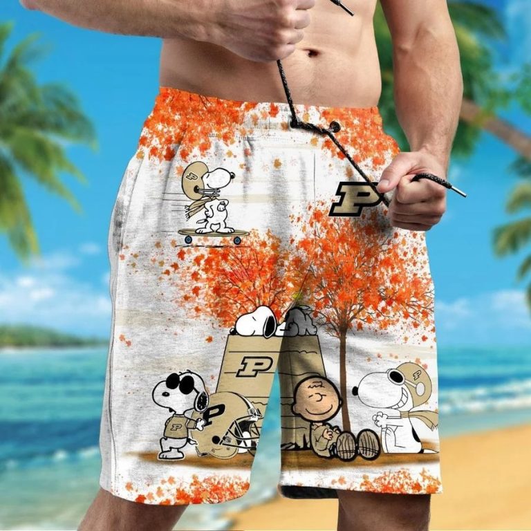 Purdue Boilermakers Snoopy Autumn Hawaiian Shirt, Shorts2