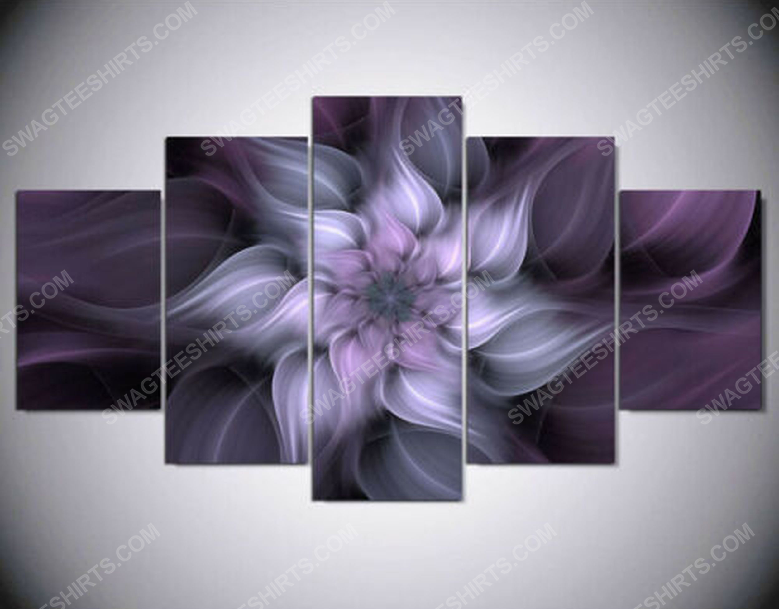 Purple flower print painting canvas wall art home decor