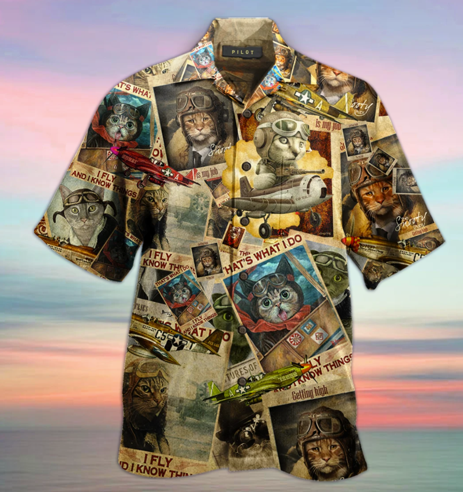 Cats pilot hawaiian shirt 1