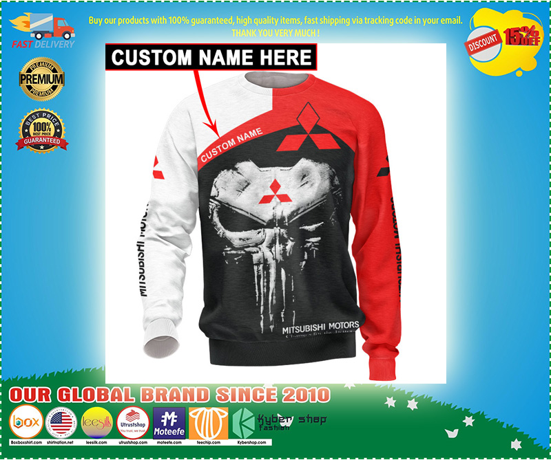 Skull Mitsubishi 3d hoodie ccustom personalized name and long sleeve