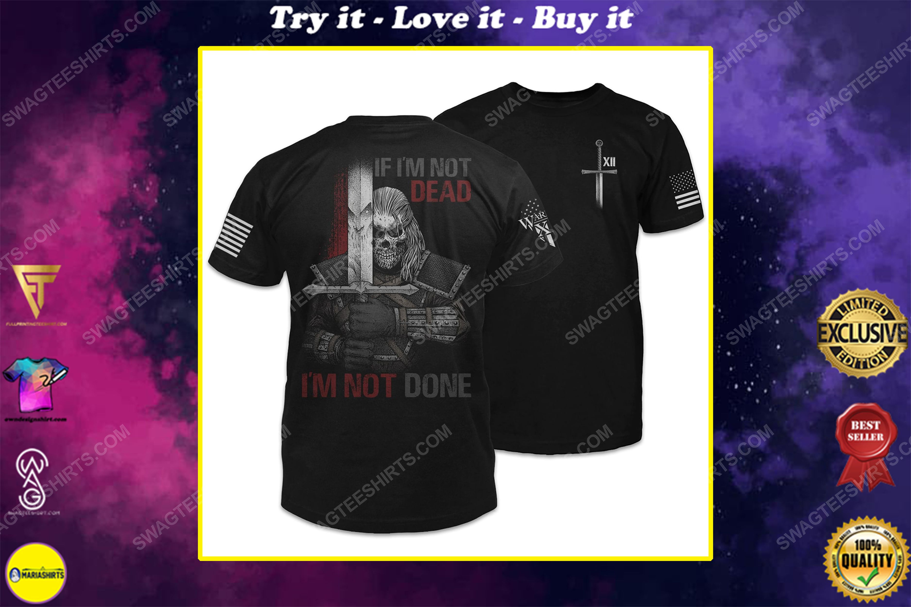 [special edition] If i’m not dead i’m not done warriors skull shirt – maria