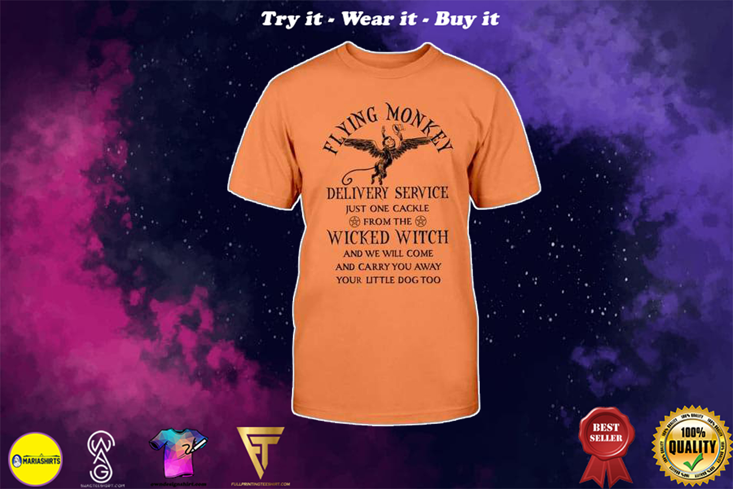 [special edition] halloween flying monkey delivery service just one cackle from the wicked witch shirt – Maria