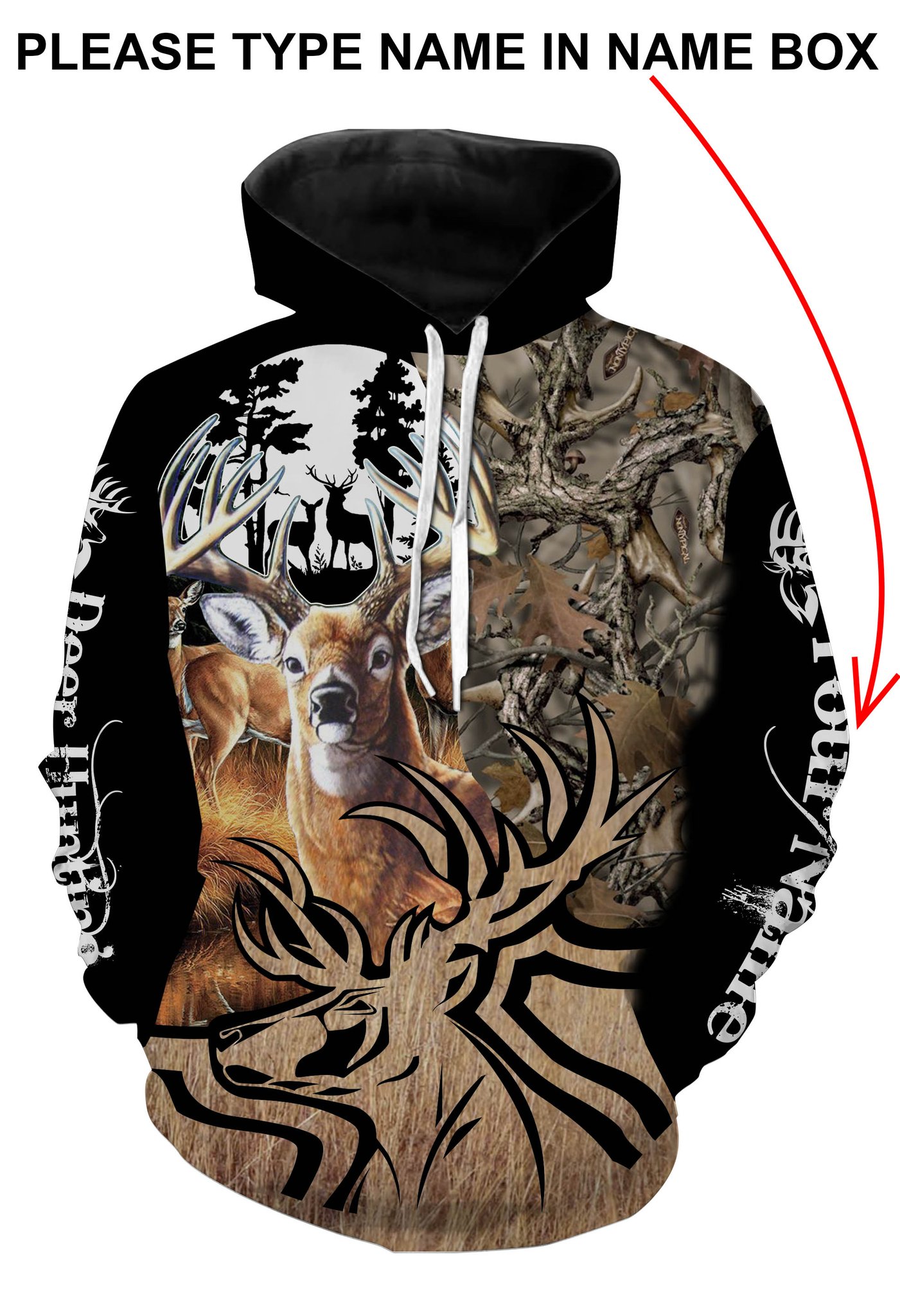 Deer hunting personalized full printing hoodie 1