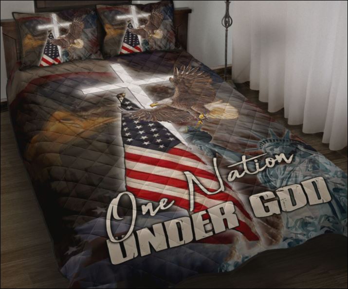 Jesus one natione under God 3D all over printed quilt – dnstyles
