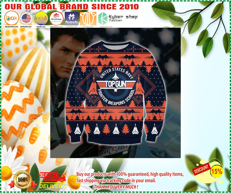 TOP GUN UNITED STATES NAVY FIGHTER WEAPONS SCHOOL UGLY CHRISTMAS SWEATER 2