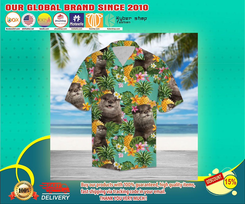 Otter pineapple hawaiian shirt