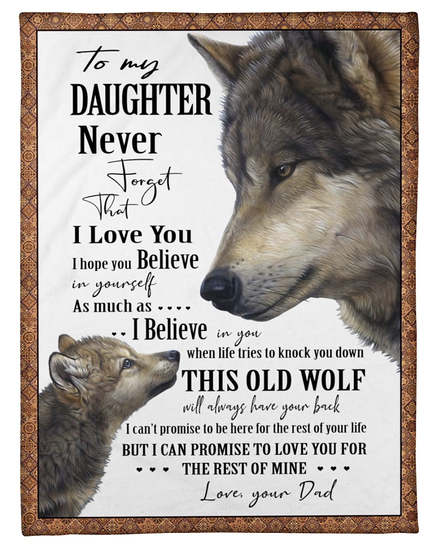 Wolf to my daughter never forget that i love you blanket – mytea