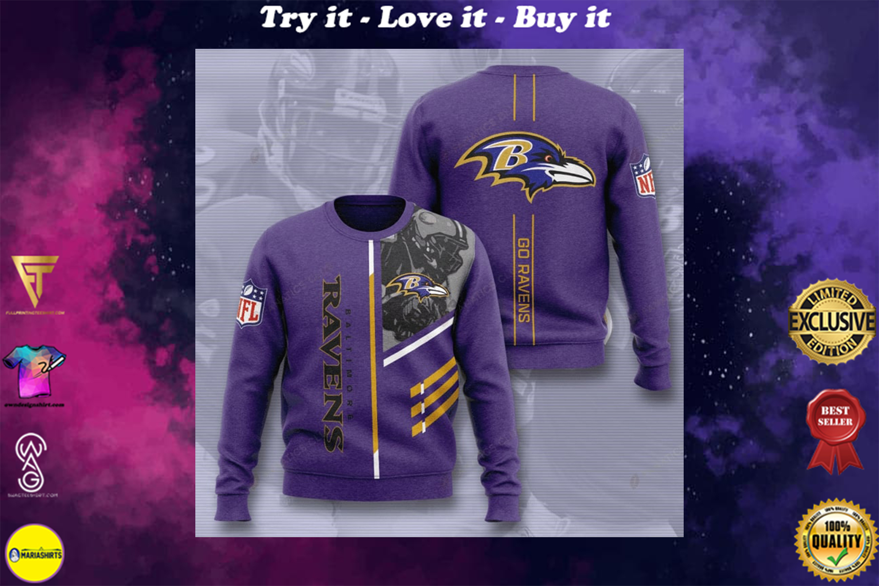 [special edition] baltimore ravens go ravens full printing ugly sweater – maria