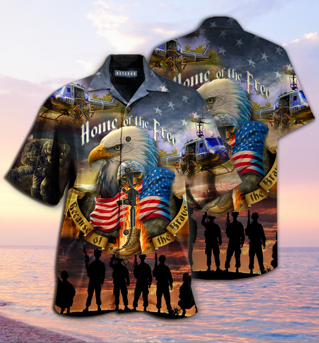 Home Of The Free Because Of The Brave Veterans hawaiian shirt