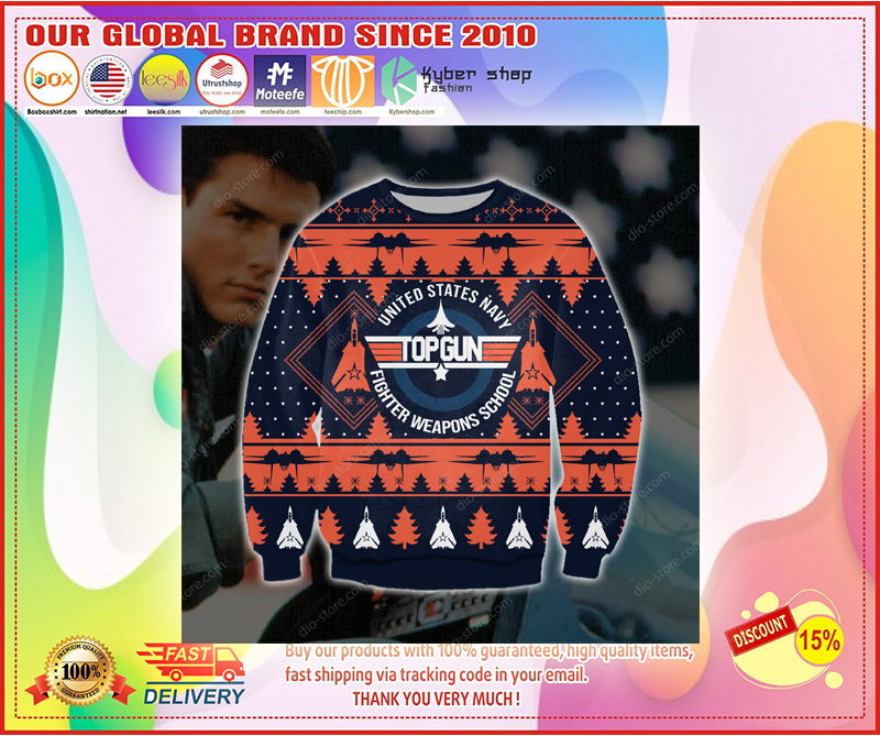 TOP GUN UNITED STATES NAVY FIGHTER WEAPONS SCHOOL UGLY CHRISTMAS SWEATER 3