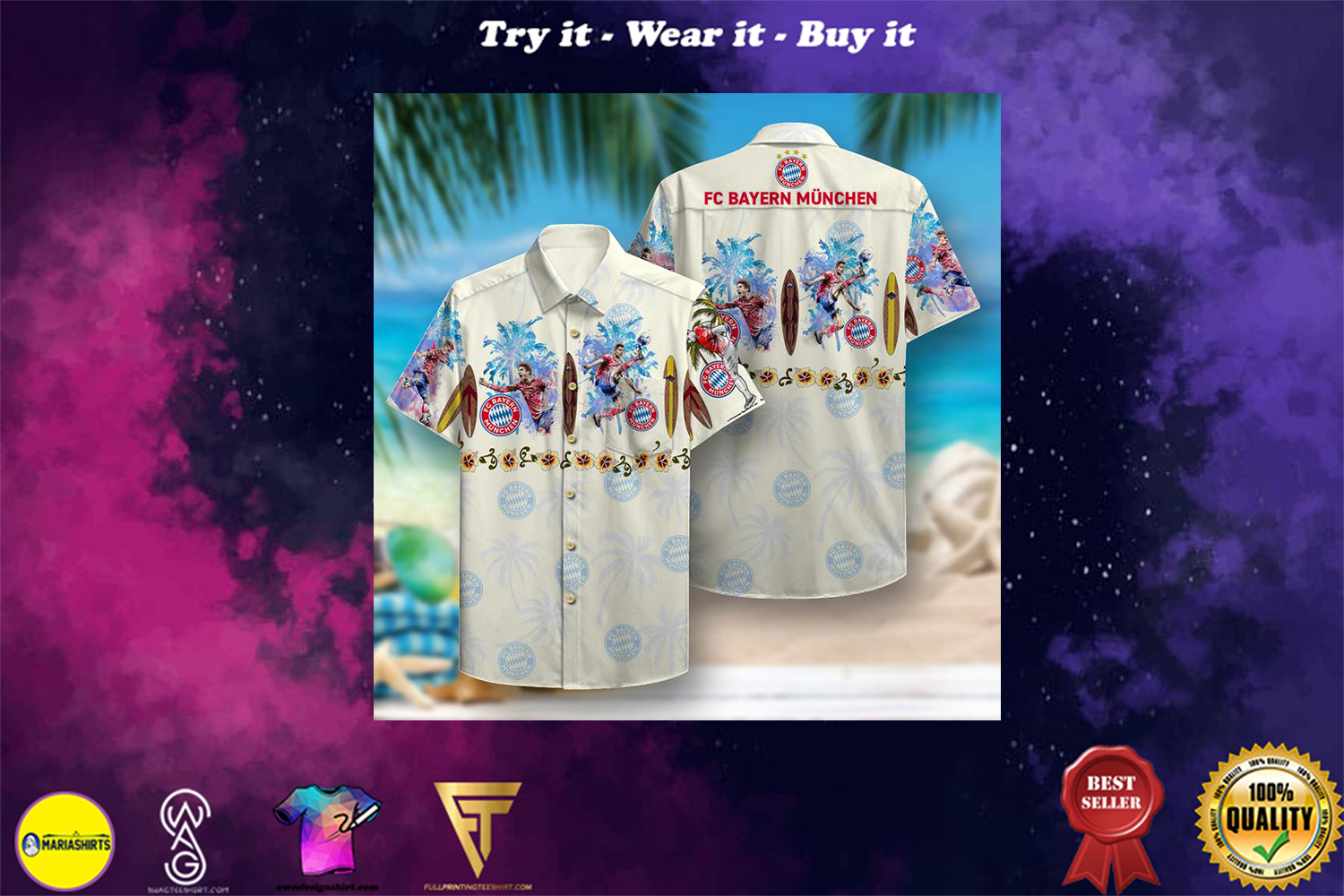 fc bayern munich aloha tropical full printing hawaiian shirt