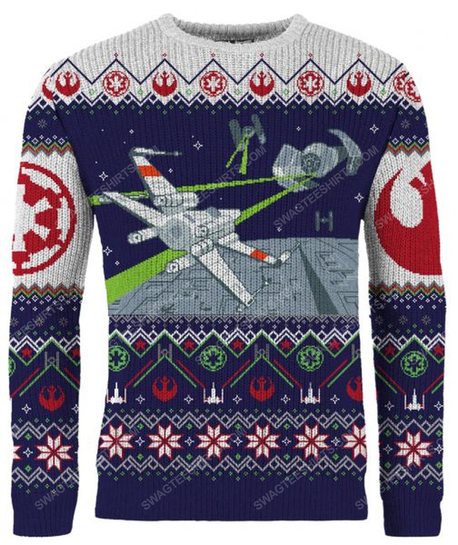 [special edition] Star wars x-wing and tie fighter full print ugly christmas sweater – maria