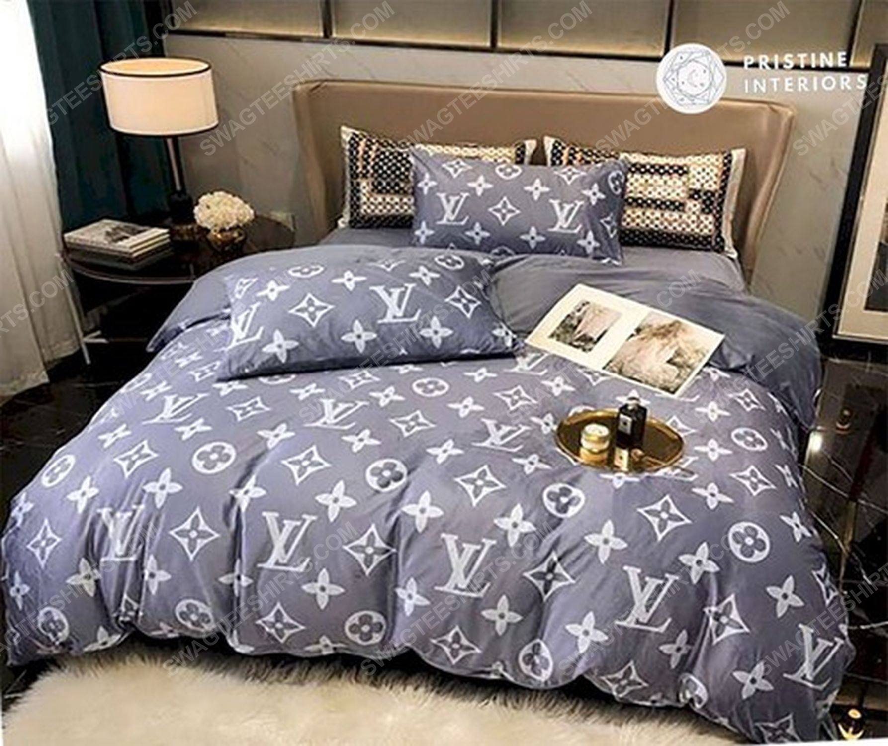 Lv monogram full print duvet cover bedding set 1