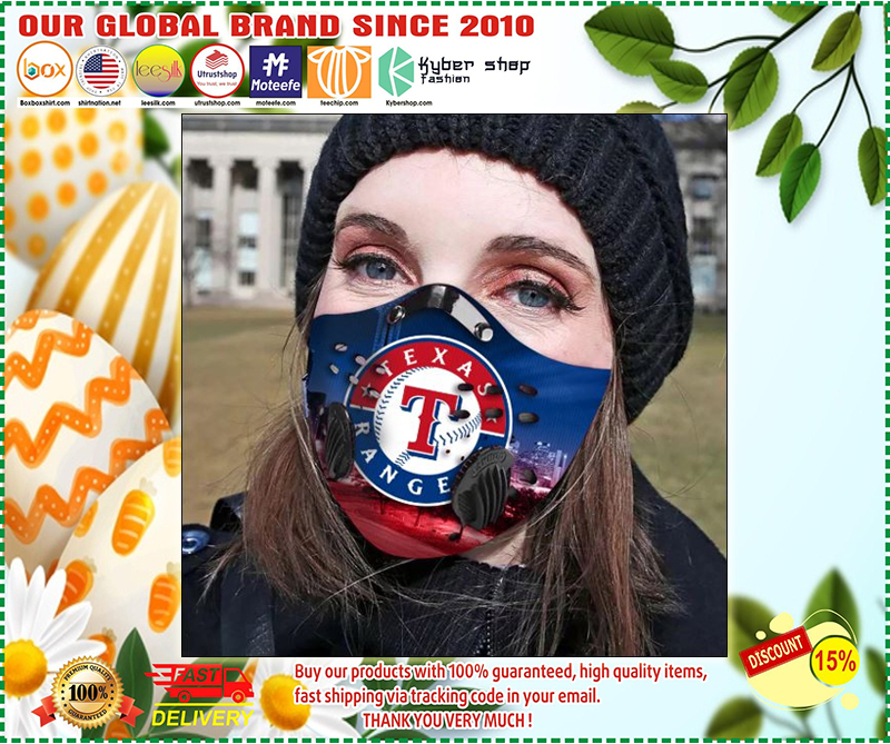 Texas Rangers filter activated carbon face mask 3