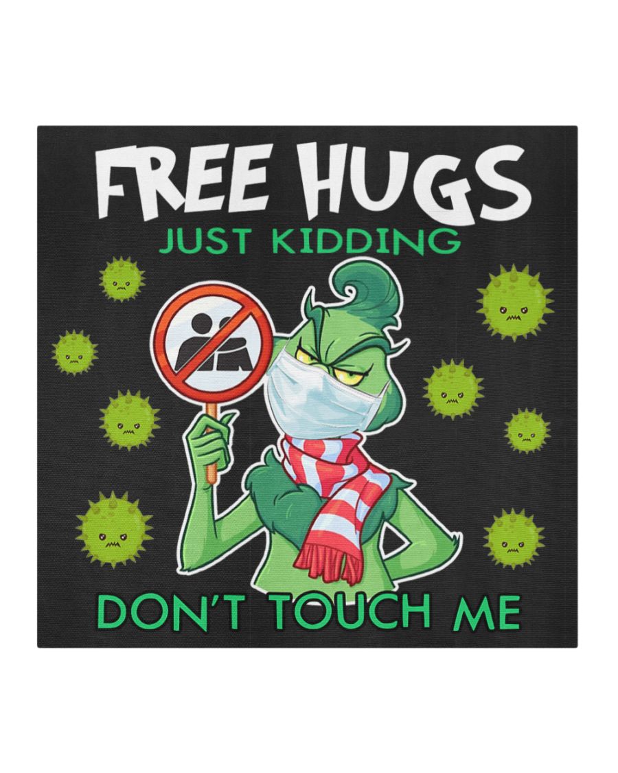 Grinch coronavirus Free hugs just kidding don't touch me face mask 3