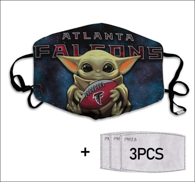 Baby Yoda hug Atlanta Falcons face mask