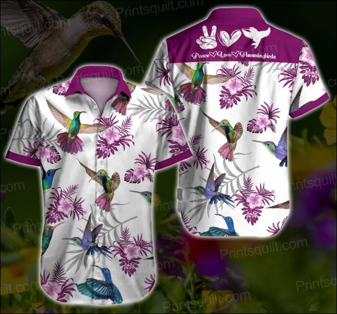 Peace love Hamming bird hawaiian shirt