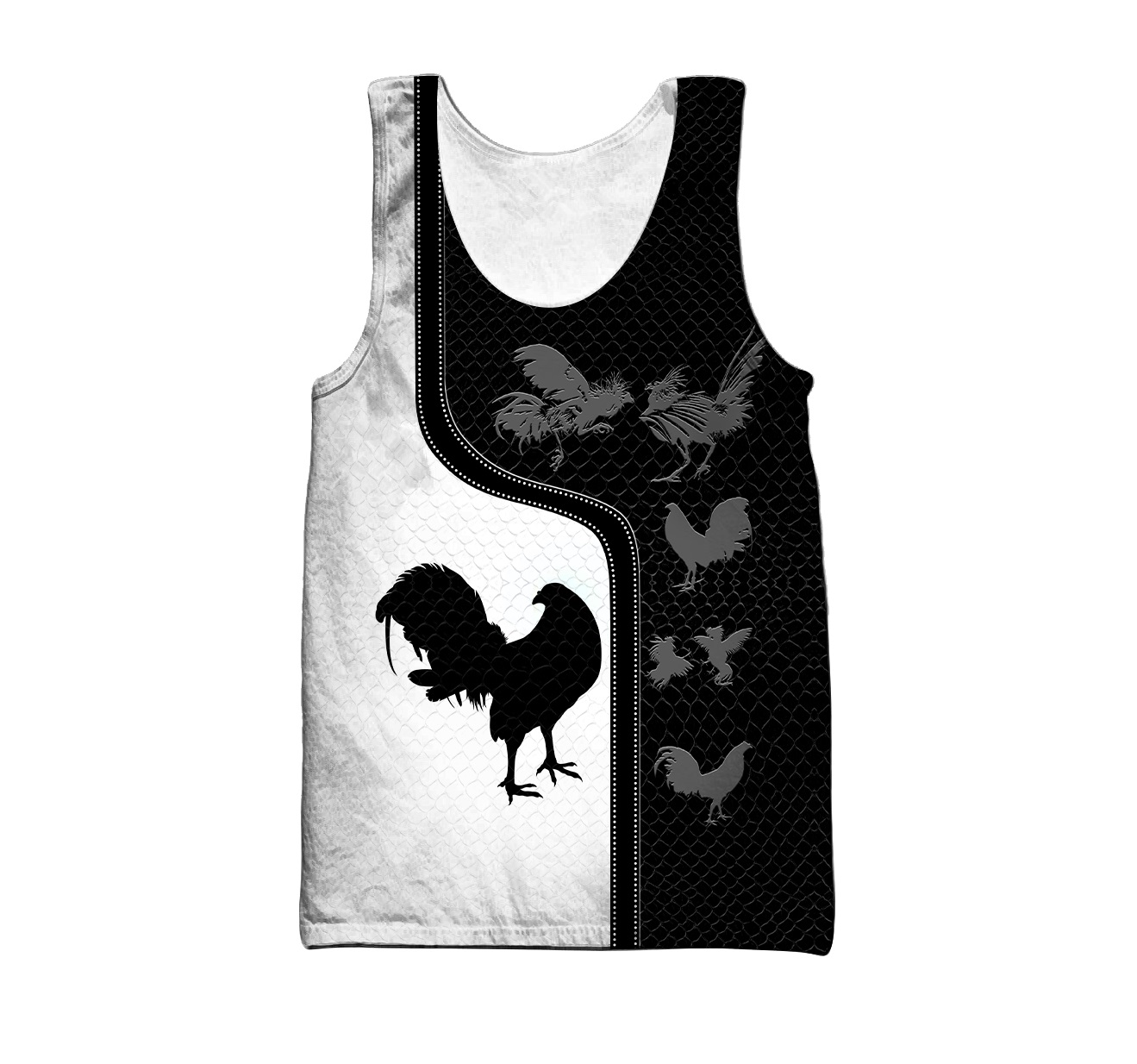 Rooster 3d all over print tank top