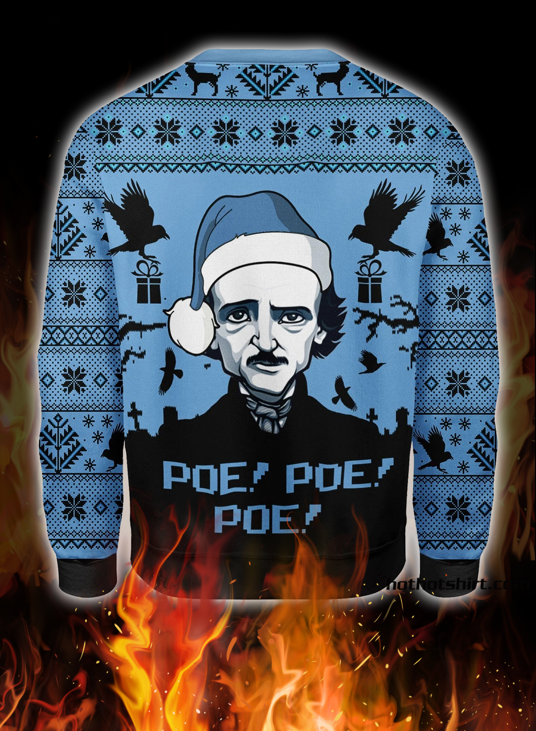 Edgar Allan Poe Poe Poe christmas ugly sweater 1