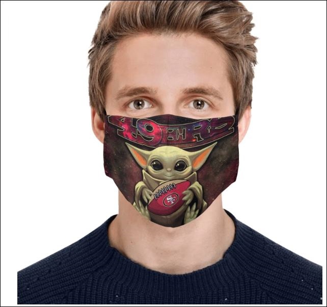 Baby Yoda hug San Francisco 49ers face mask – dnstyles