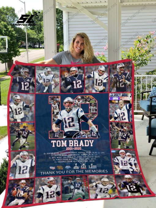 Tom Brady 12 Thank You For The Memories Quilt Blanket