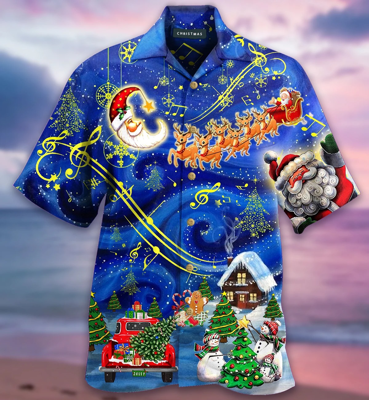 Christmas sky unisex hawaii shirt