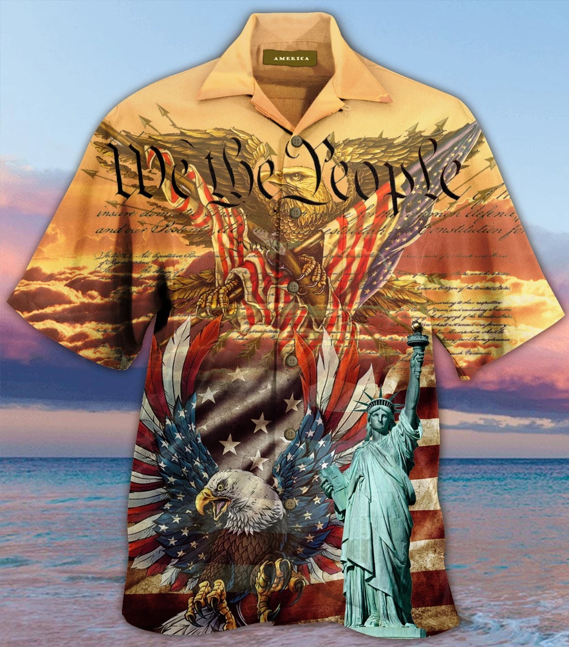 Patriotism american eagle unisex hawaiian shirt 2