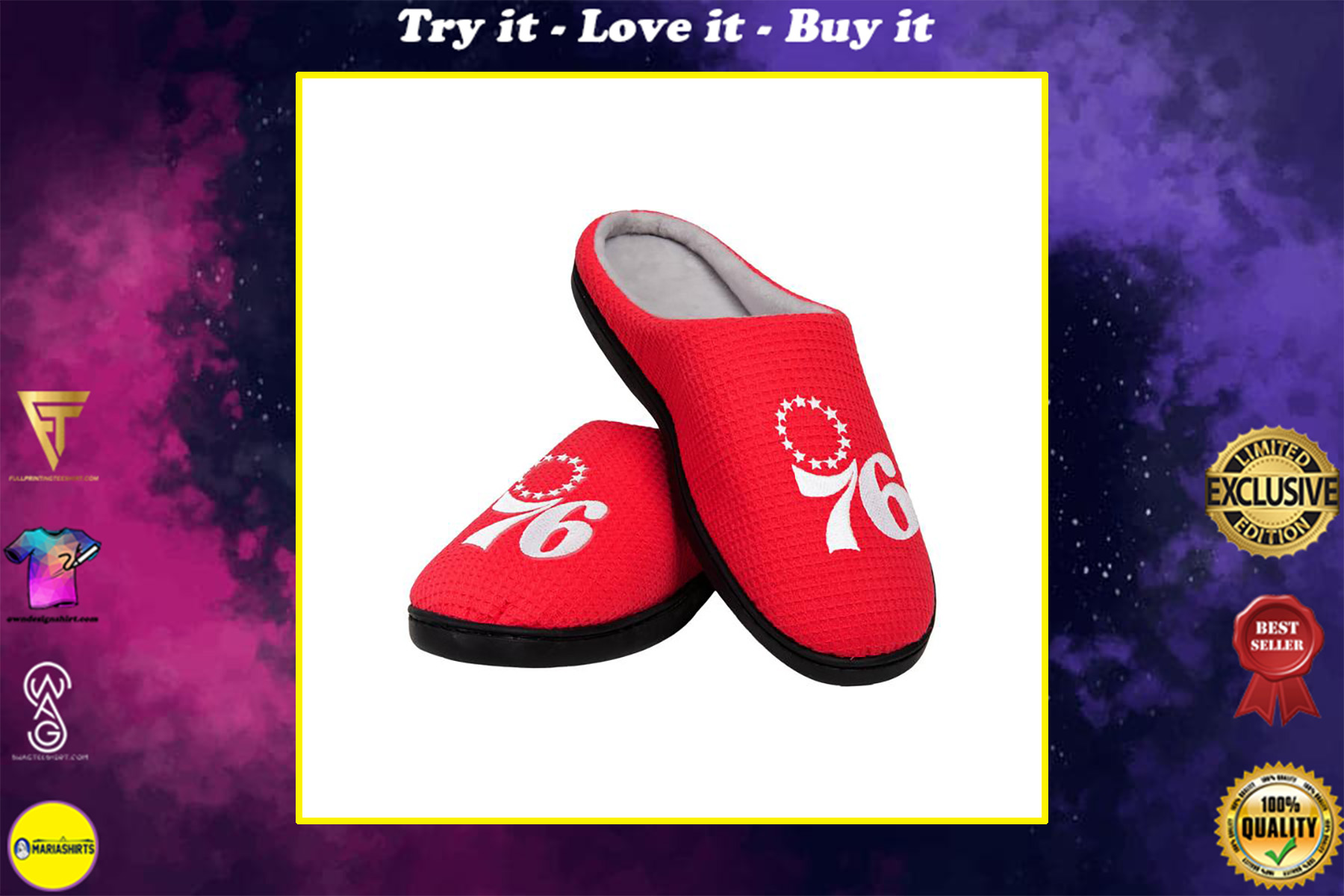 [special edition] nba philadelphia 76ers full over printed slippers – maria