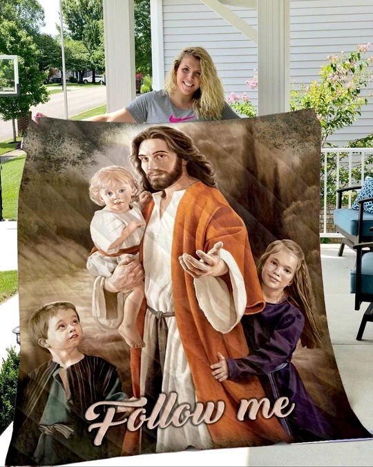 Jesus Follow Me 3D Sherpa Blanket - Copy