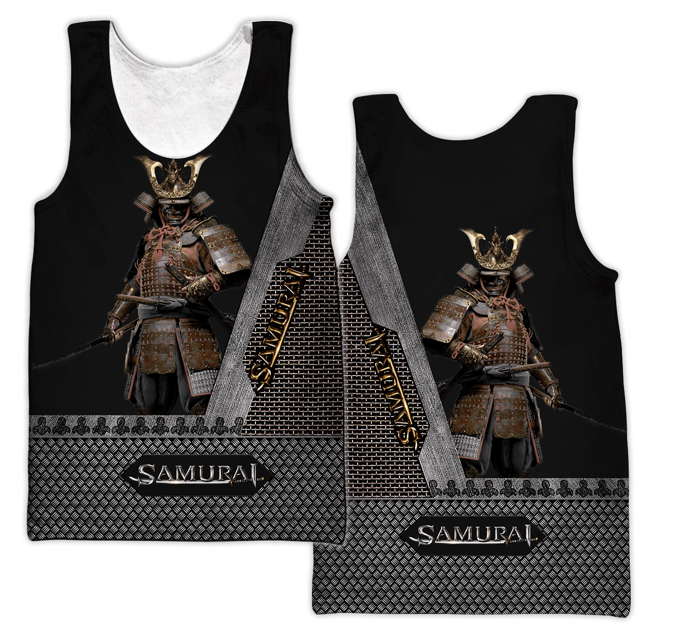 Samurai all over printed tank top