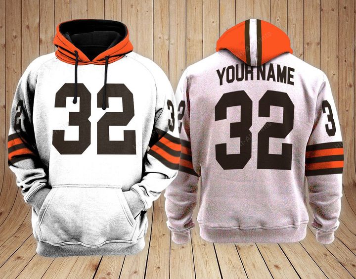 Cleveland browns custom name baseball hoodie 1