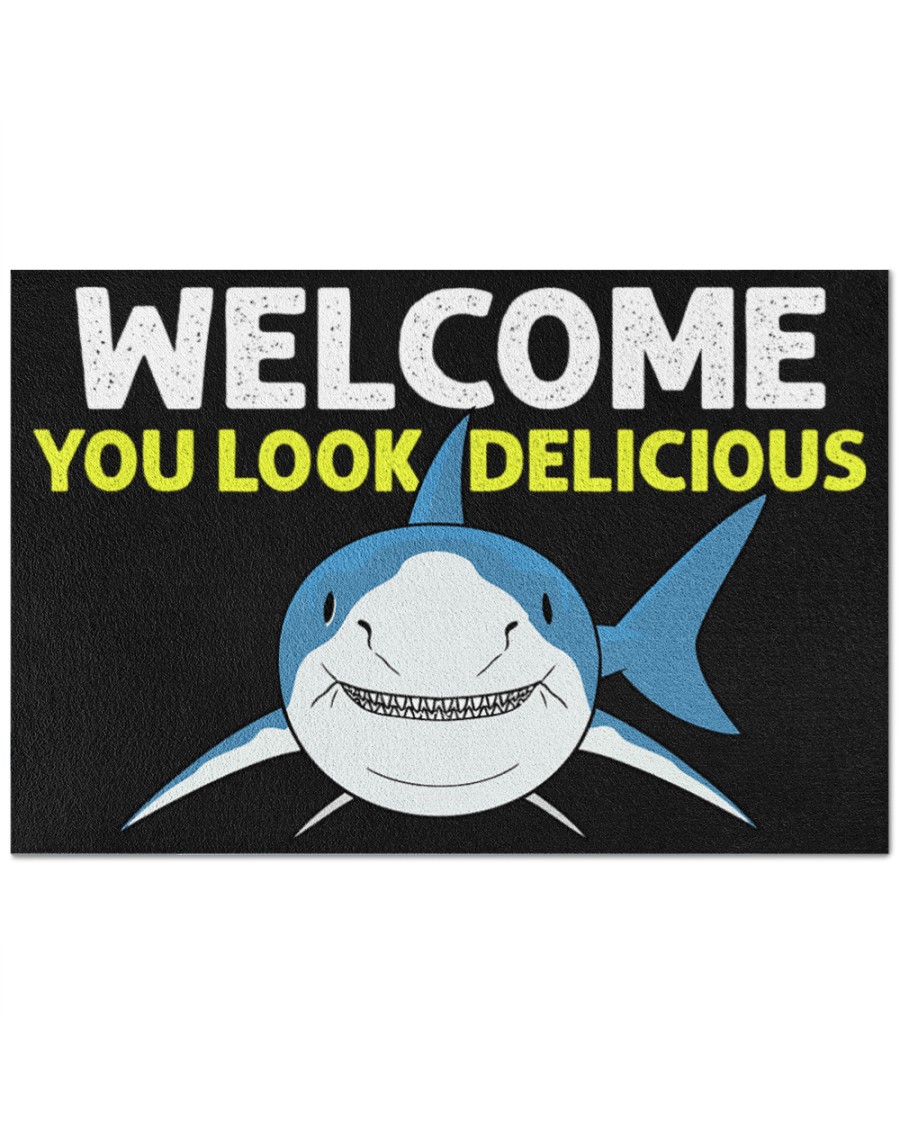 Shark welcome you look delicious doormat 1