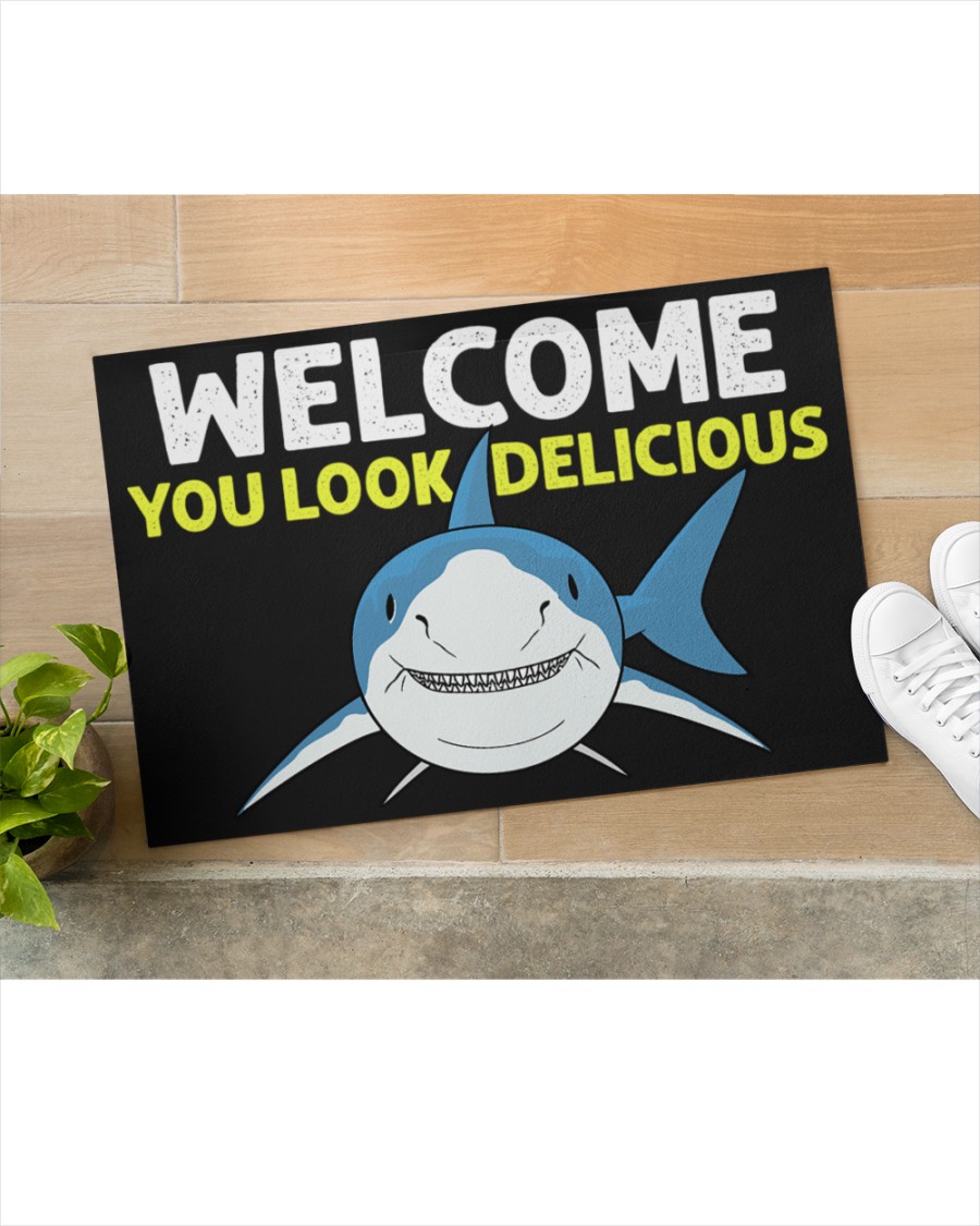 Shark welcome you look delicious doormat 2