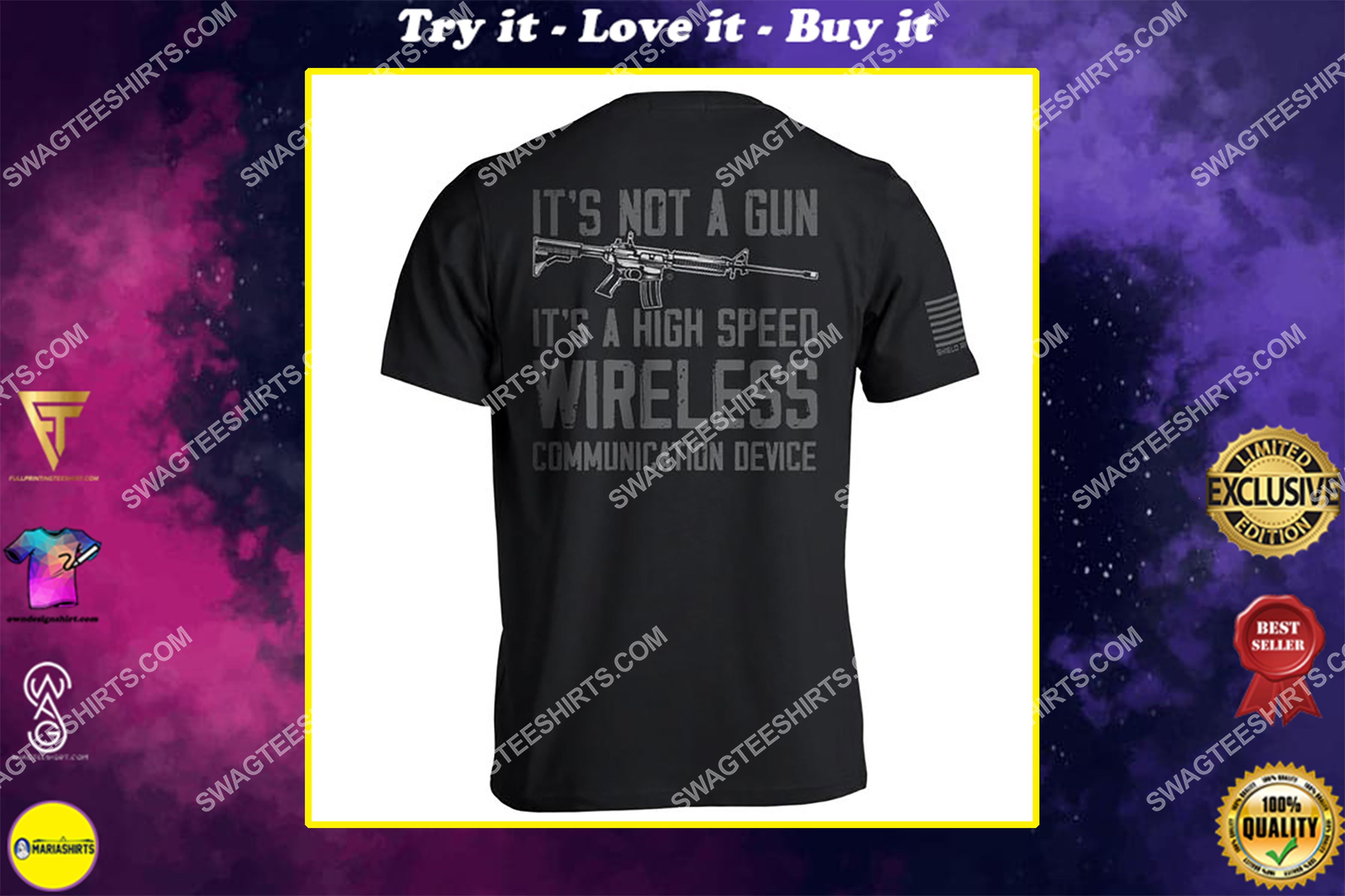 [special edition] high speed wireless communication device gun control political shirt – maria