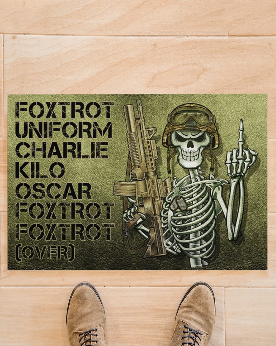 Skeleton veteran foxtrot uniform charlie kilo doormat