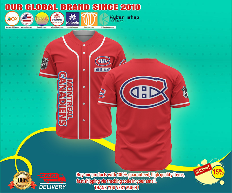 Montreal Canadiens baseball jersey shirt 3