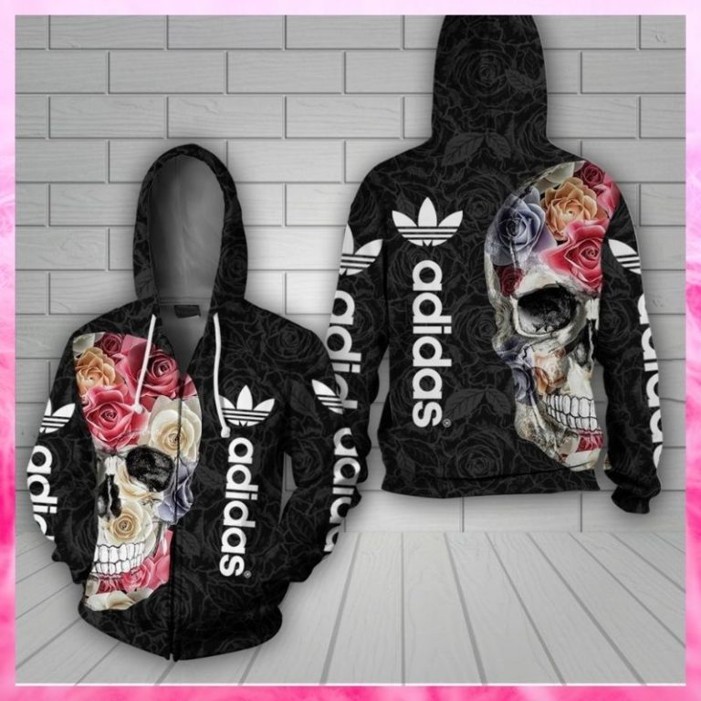 Skull Flower Adidas hoodie 2