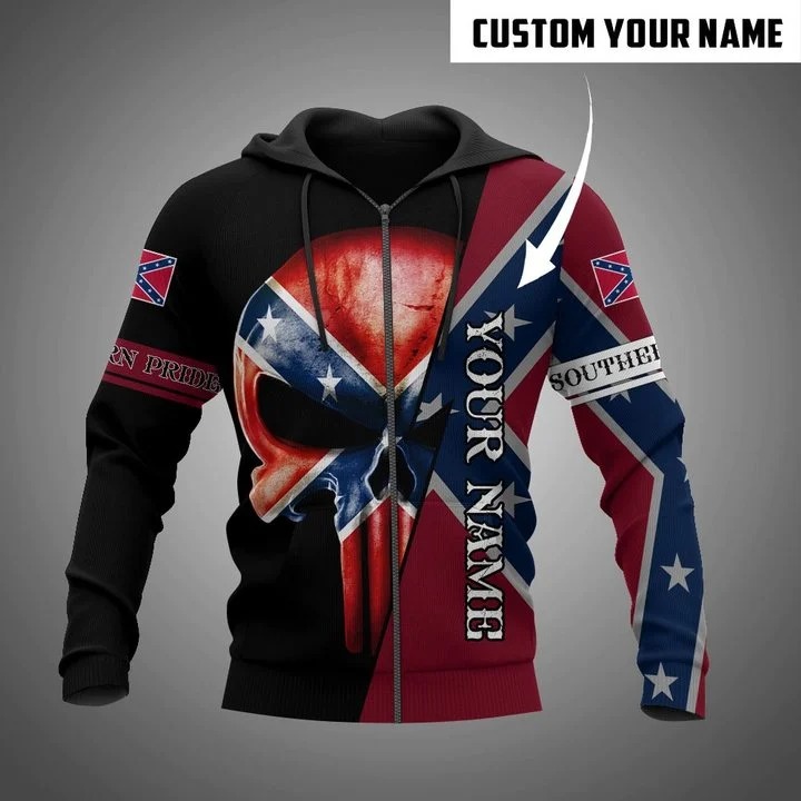 Skull southern confederate flag custom personalized 3d hoodie – LIMITED EDITION