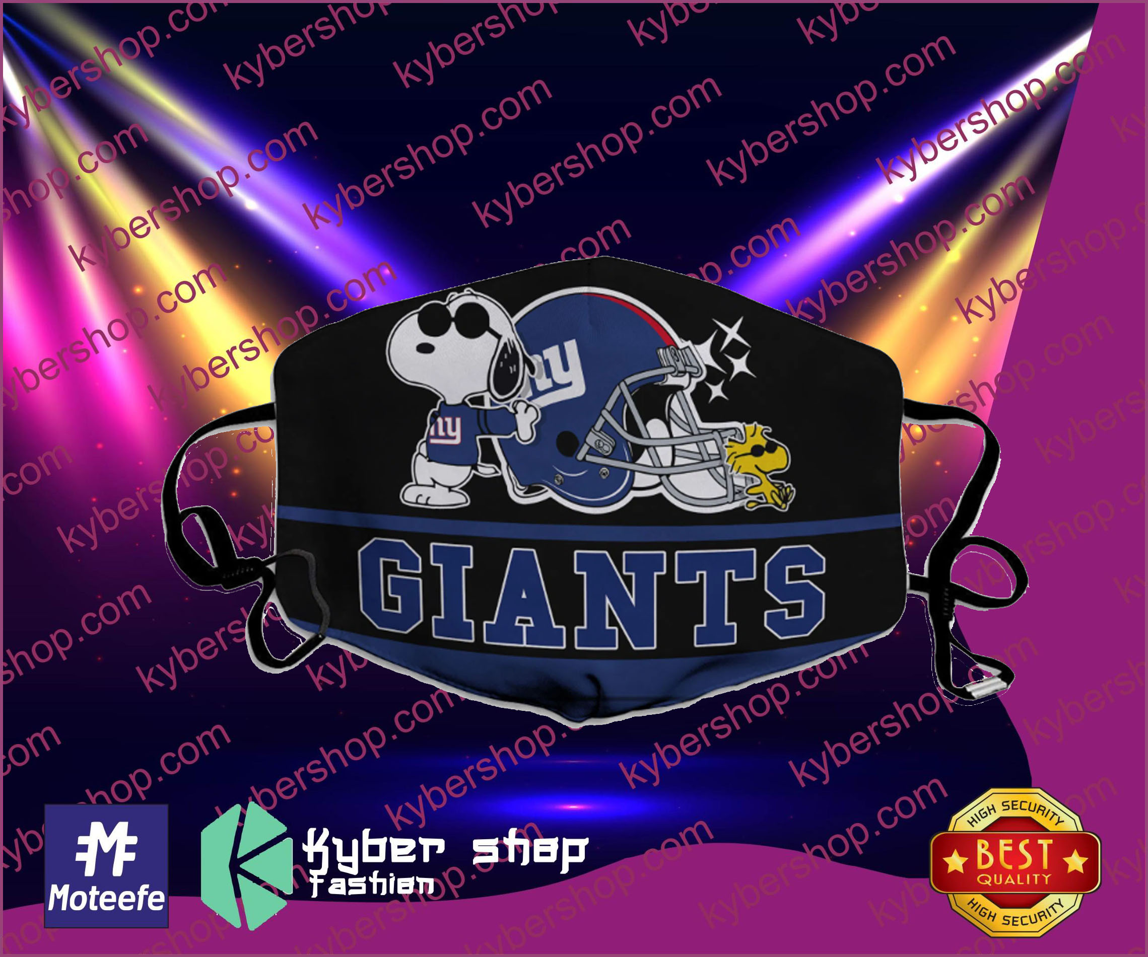 Snoopy Joe Cool New York Giants Face Mask- LIMITED EDTION1