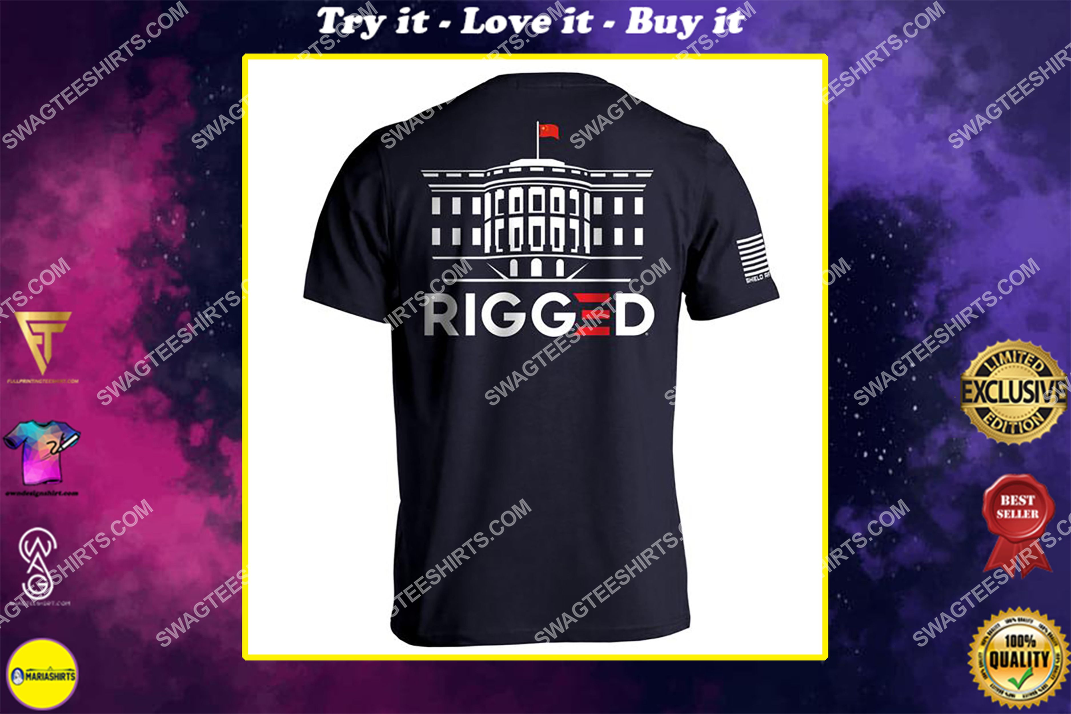 [special edition] rigged donald trump political full print shirt – maria