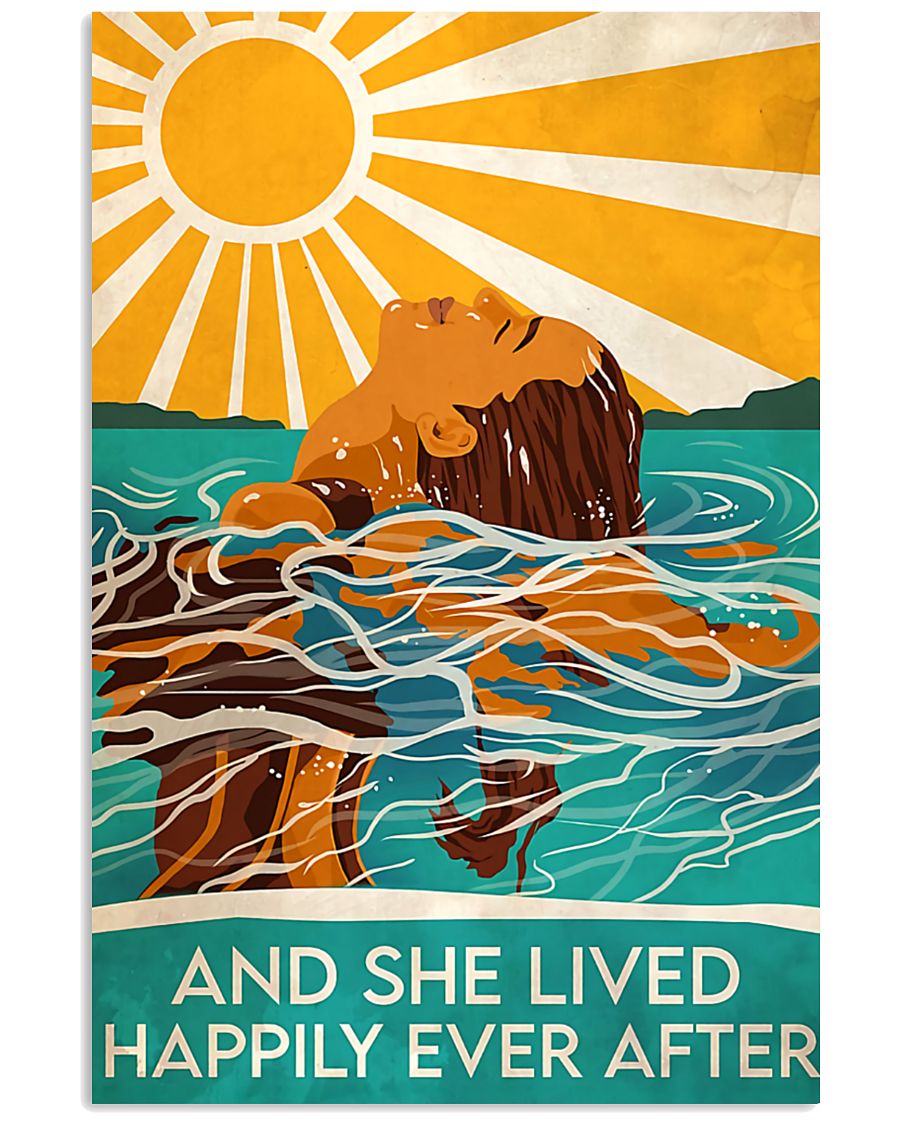 Swimming and she lived happily ever after poster