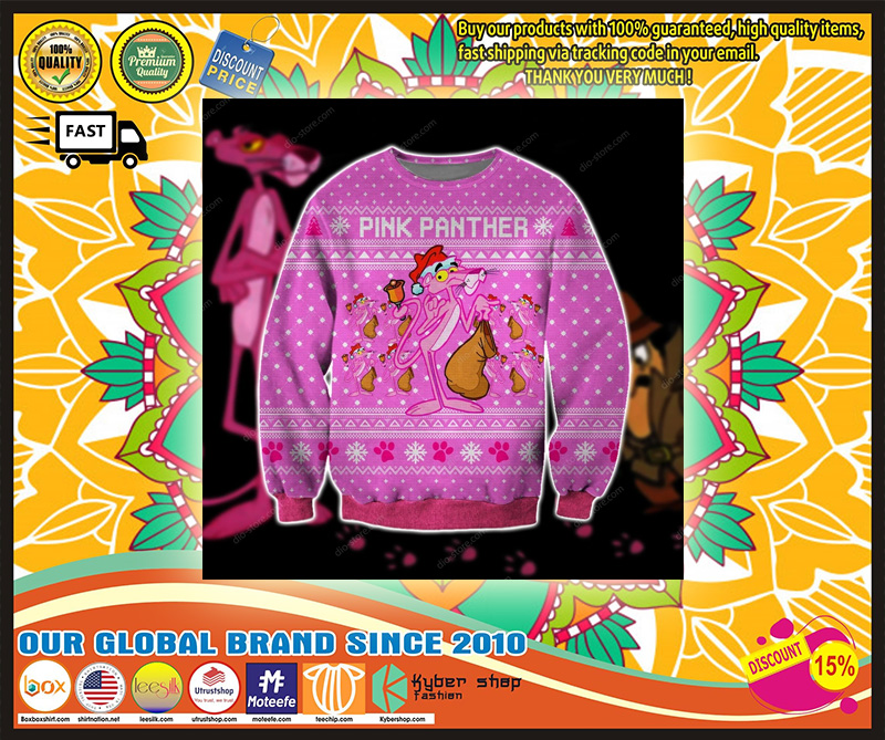 Pink panther ugly christmas sweater 3