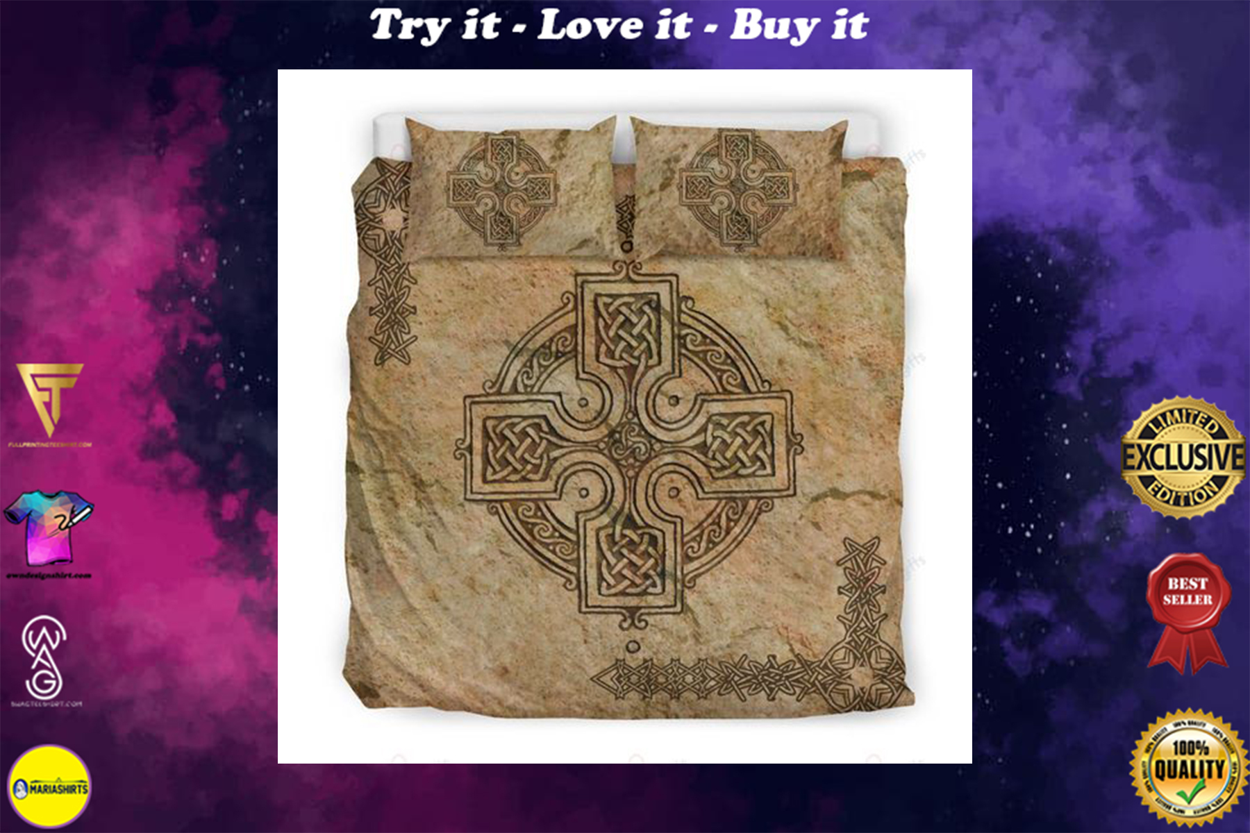 the celtic cross irish celtic symbols bedding set