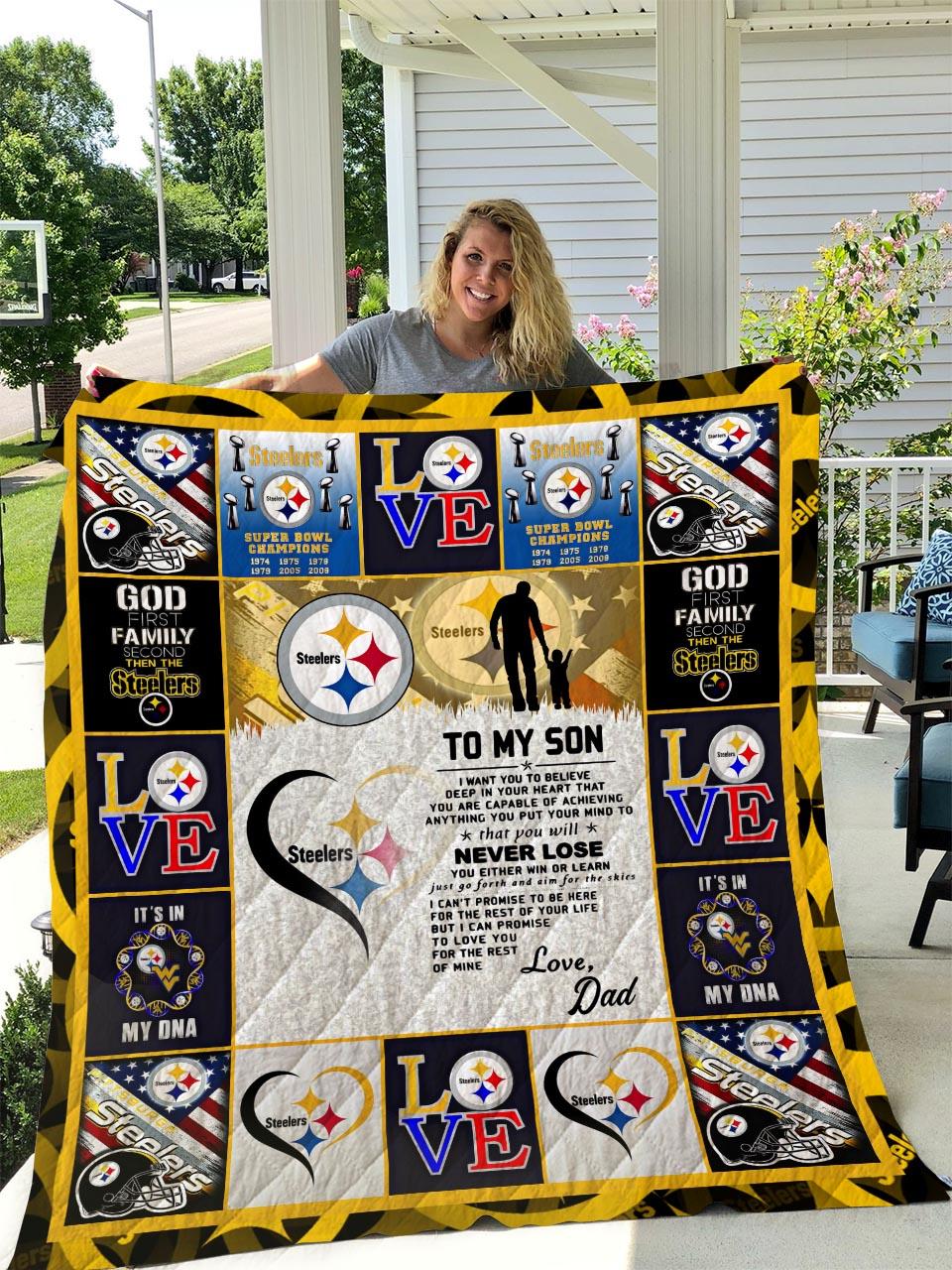 NFL pittsburgh steelers to my son quilt - maria