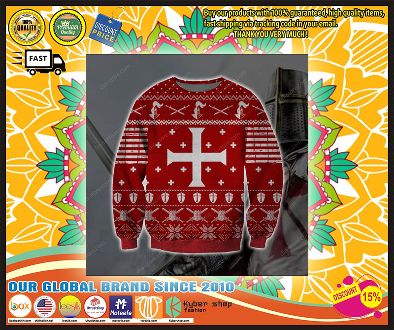 Knights templar ugly christmas sweater