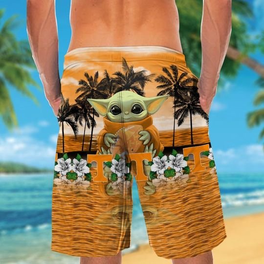 Tennessee Volunteers Baby Yoda Hawaiian Shirt, Short3