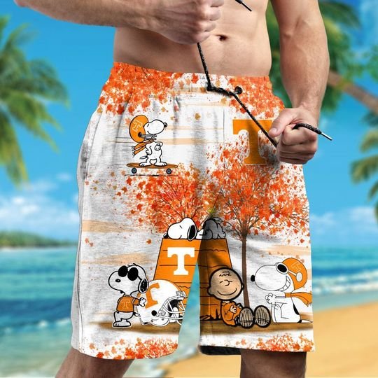 Tennessee volunteers Snoopy autumn hawaiian shirt and short2