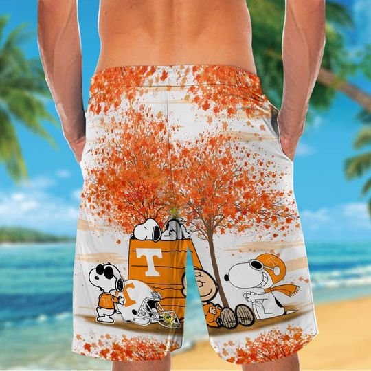 Tennessee volunteers Snoopy autumn hawaiian shirt and short3